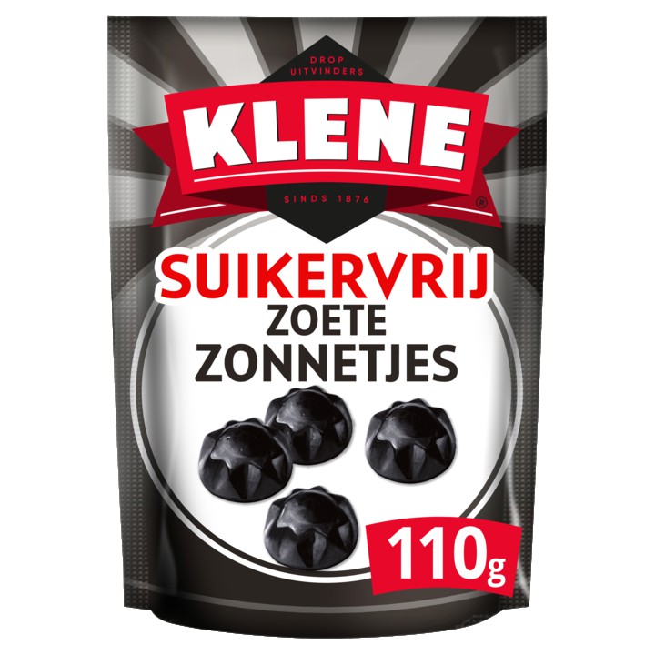 Klene Zoete Zonnetjes Suikervrije Drop Zak 110 gram