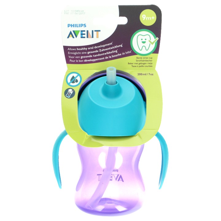 Avent Beker Met Rietje 200ml Girl Paars