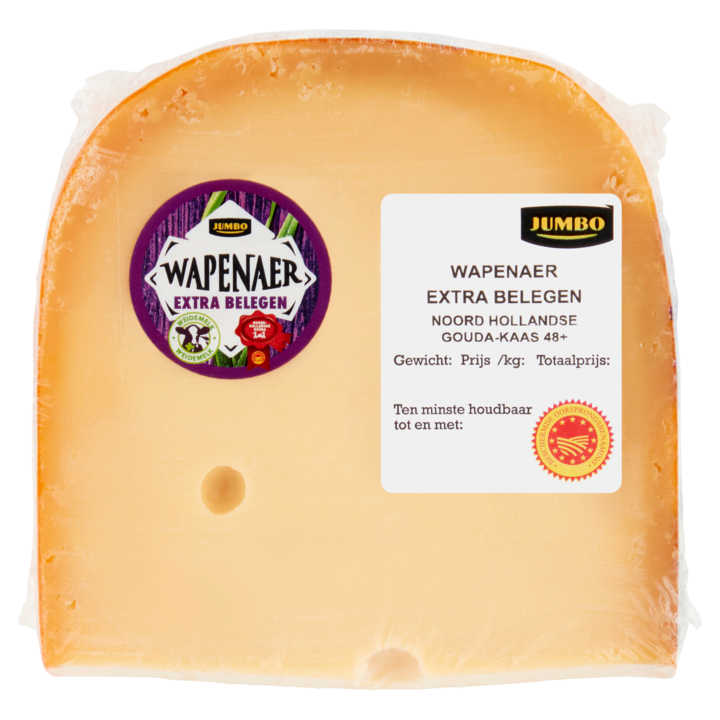 Jumbo Wapenaer Extra Belegen Noord Hollandse Gouda-Kaas 48+ ca. 384g