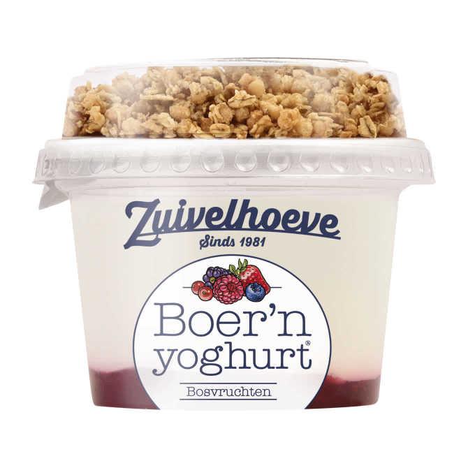 Zuivelhoeve Boer&#039;n yoghurt bosvruchten &amp; muesli