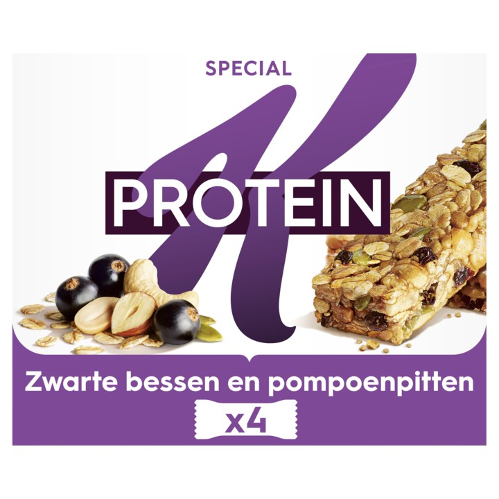 Kellogg&amp;#x27;s Special K Protein 23% Zwarte Bessen en Pompoenpitten 4 x 28g