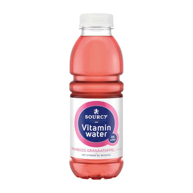 Sourcy Vitaminwater 0% framboos-granaatappel