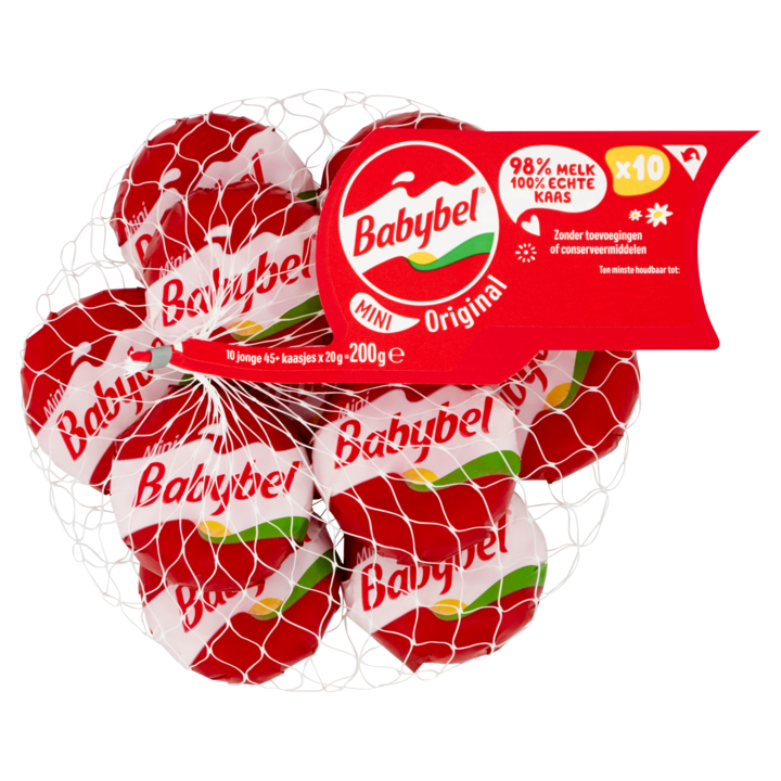 Mini Babybel Jonge 45+ kaas tussendoortje 10 x 20g