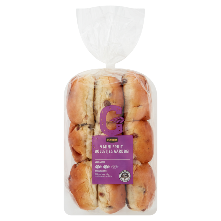 Jumbo - Mini Fruitbolletjes met Aardbei - 9 Stuks