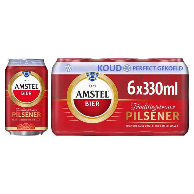 Amstel Pilsener Bier Gekoeld Blik 6 x 33 cl