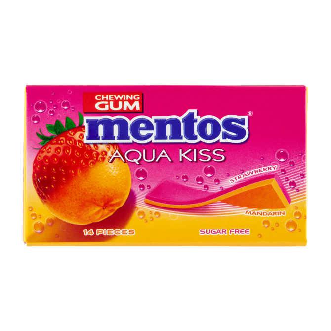 Mentos Aqua kiss chewing gum strawberry mandarin sugar free