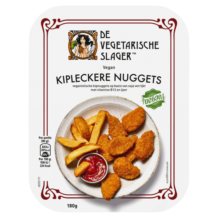 De Vegetarische Slager Kipleckere Nuggets Vegan 180g