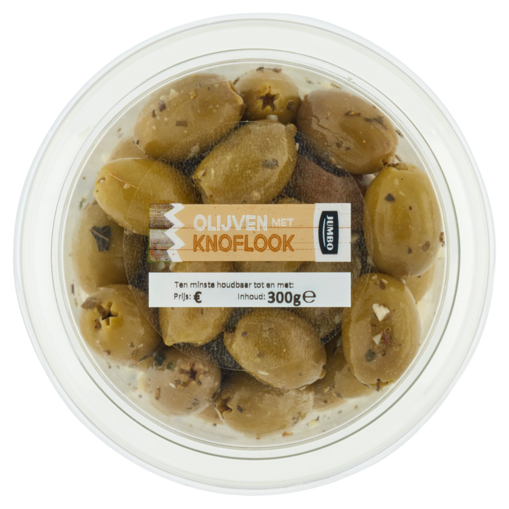 Jumbo Olijven met Knoflook 300g