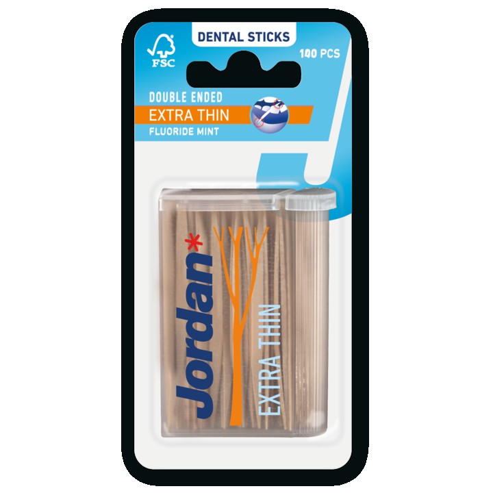 Jordan Dental Sticks Extra Thin, Fluoride/Mint 140 Stuks | Nederland Life Jordan Dental Sticks Extra Thin, Fluoride/Mint 140 Stuks