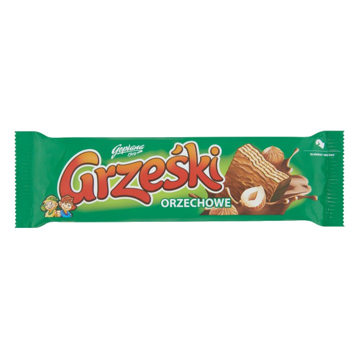 Grze&amp;#347;ki Wafel met Hazelnootcr&amp;egrave;me in Melkchocolade 36g