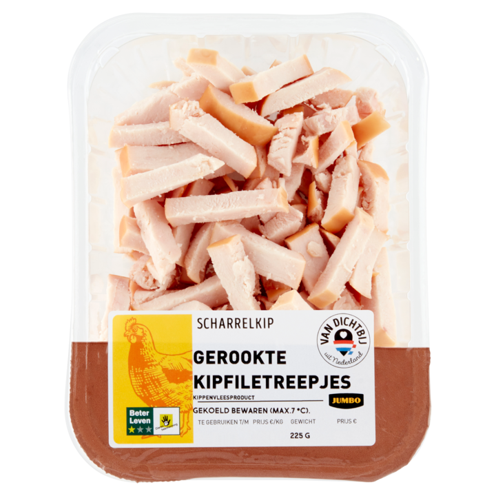 Jumbo Scharrelkip Gerookte Kipfiletreepjes 225g