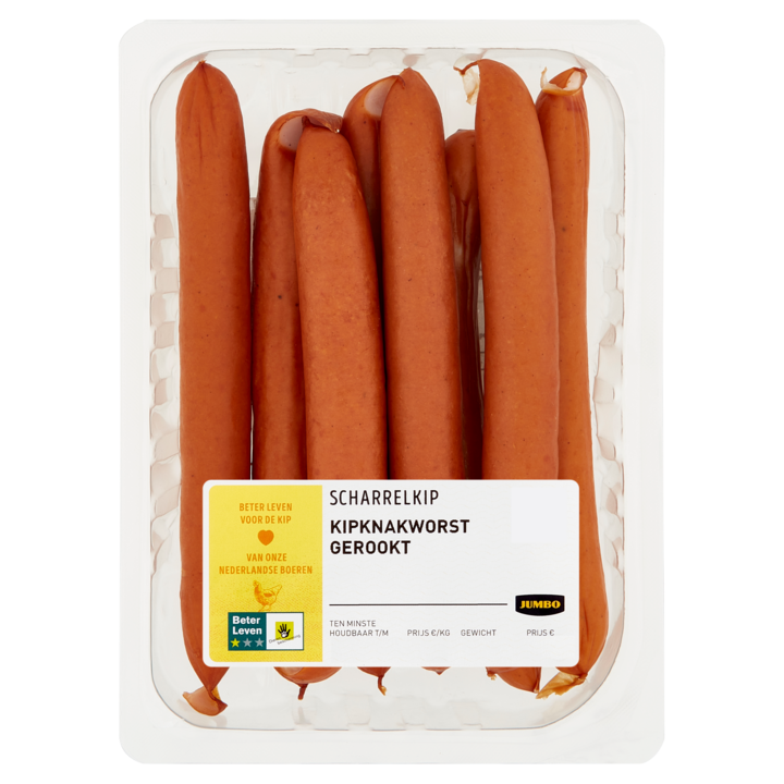 Jumbo Scharrelkip Knakworst Gerookt 320g