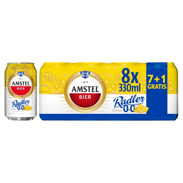 Amstel Radler Citroen 0.0 Bier Blik 7+1 x 330ml