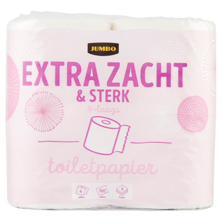 Jumbo Toiletpapier Extra Zacht en Sterk 4-Laags 4 Rollen