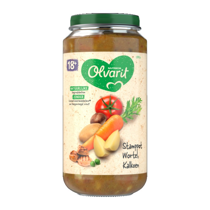 Olvarit Stamppot Wortel Kalkoen 18+ Maanden 250g