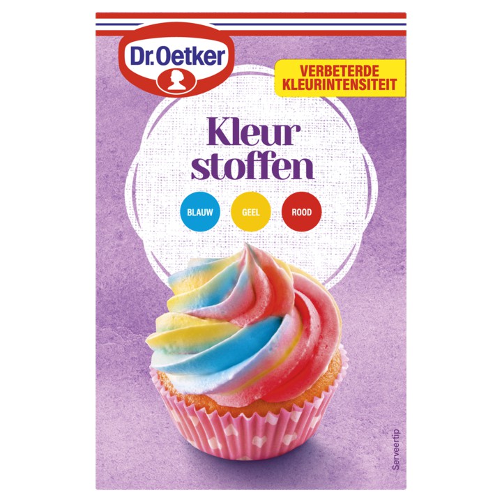 Dr. Oetker Kleurstofstiften (rood, geel, blauw) 45g