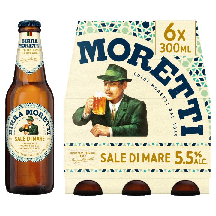 Birra Moretti Sale di Mare Bier Fles 6 x 300ml