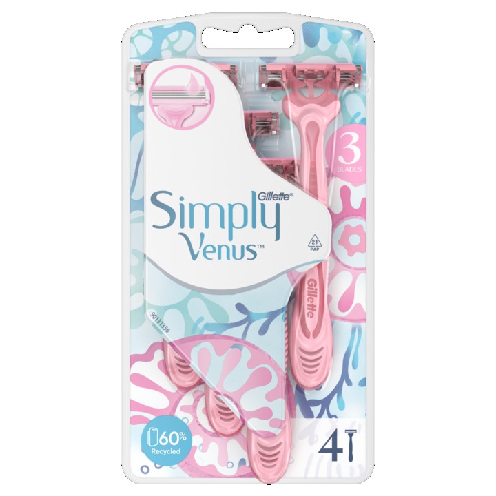 Gillette Venus Simply 3 Scheermesjes x4