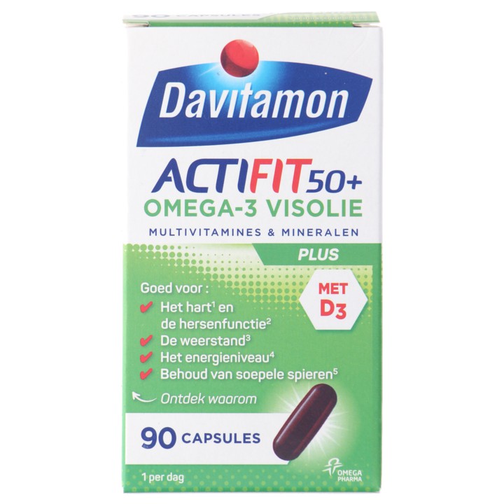 Davitamon Actifit 50+ Omega-3 visolie capsules, 90 stuks