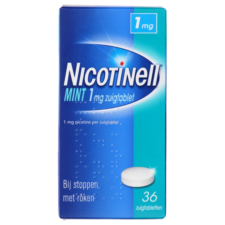 Nicotinel Mint zuigtabletten helpen bij het stoppen met roken (1 mg), 36 stuks