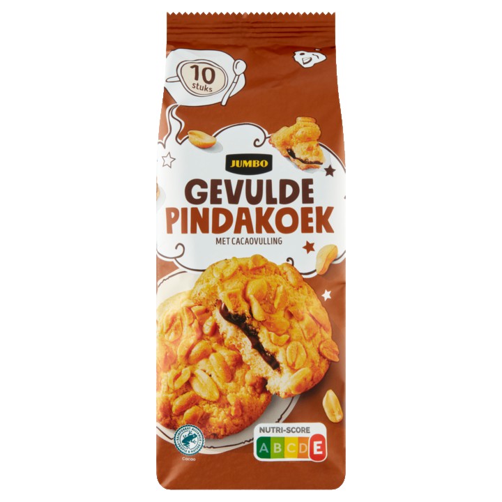 Jumbo Gevulde Pindakoek met Cacaovulling 10 Stuks