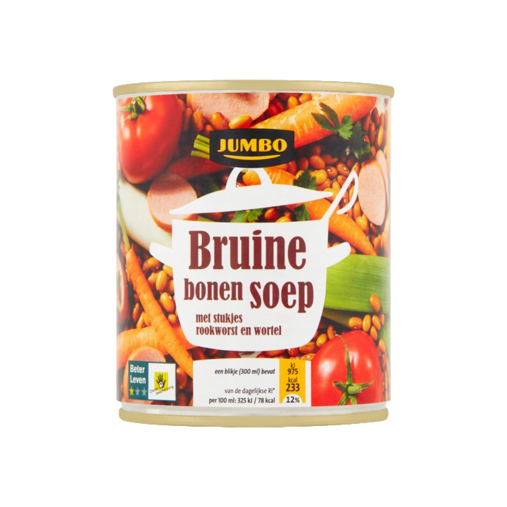 Jumbo Bruine Bonensoep Rookworst en Wortel 300ml