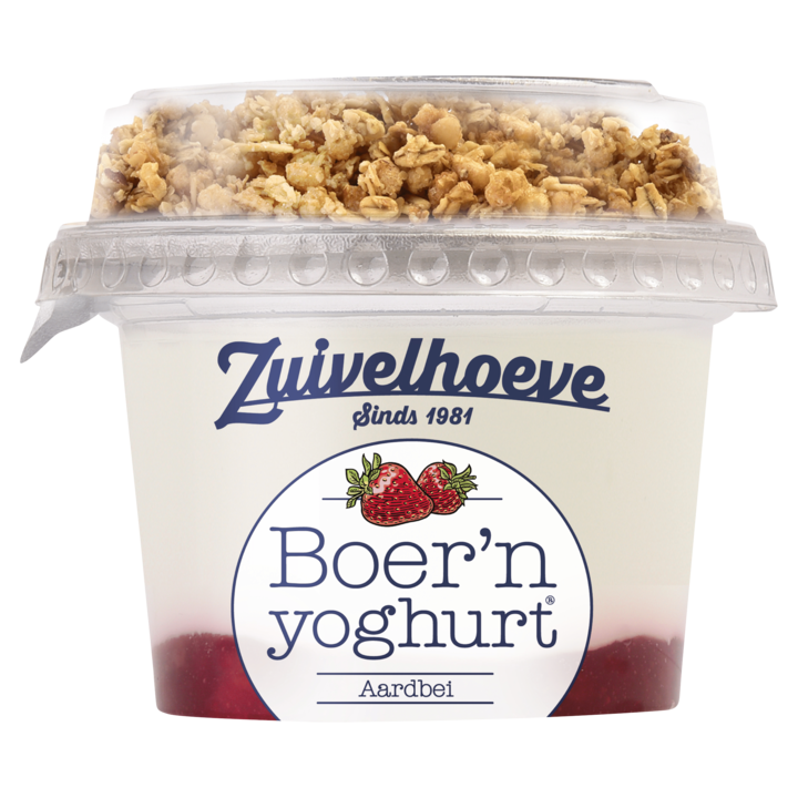 Zuivelhoeve Boer&amp;#x27;n yoghurt&amp;reg; Aardbei &amp;amp; Muesli 170g