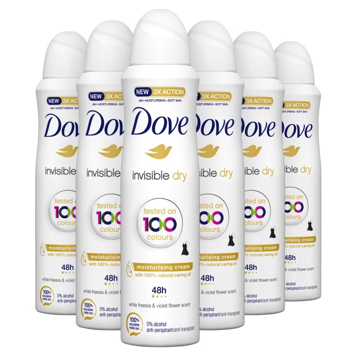 Dove Anti-Transpirant Deodorant Spray Invisible Dry 6 x 150ml