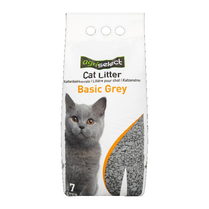 Agriselect Kattenbakkorrels Basic Grey 7L