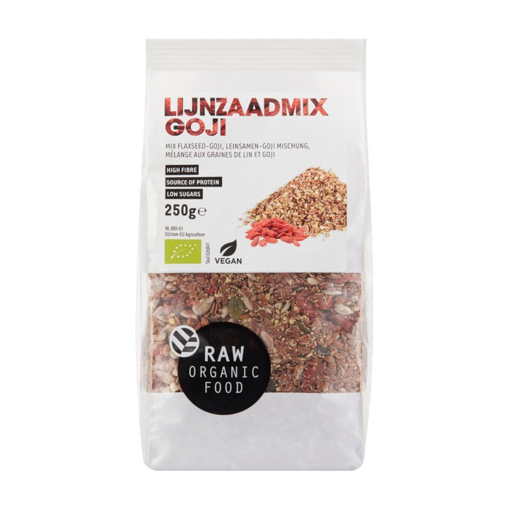 Raw Organic Food Lijnzaadmix Goji 250g