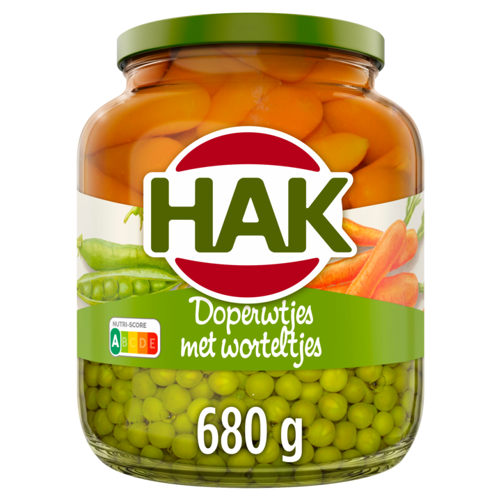 Hak Doperwtjes met Worteltjes 680g