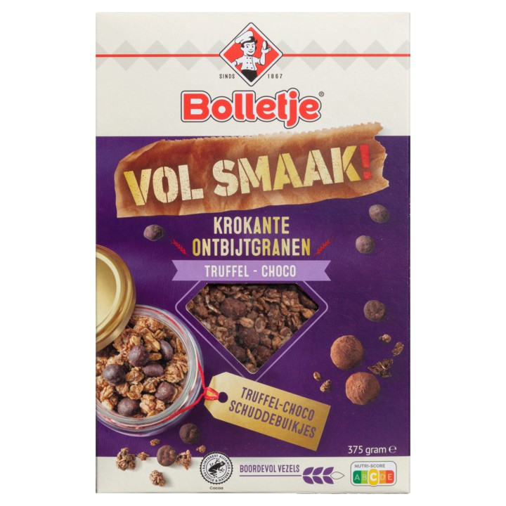 Bolletje Vol Smaak! Krokante Ontbijtgranen Truffel - Choco 375g