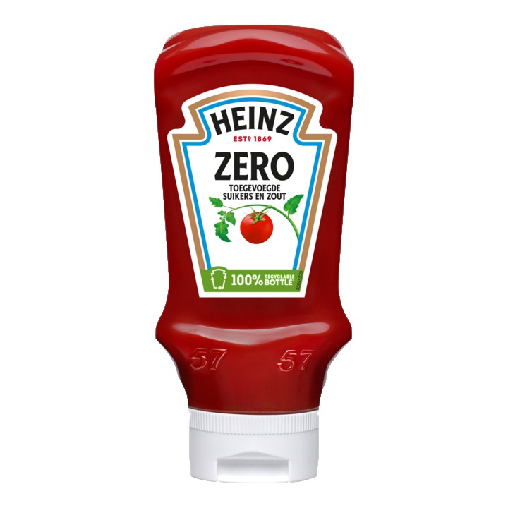Heinz Tomaten Ketchup Zero (Zonder Toegevoegde Suikers &amp;amp; Zout) 400ML