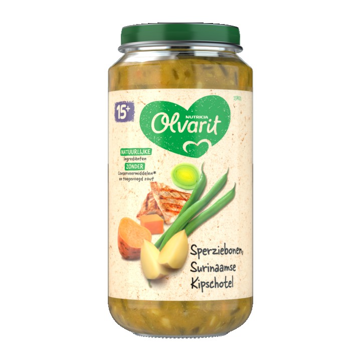 Olvarit Sperziebonen Surinaamse Kipschotel 15+ Maanden 250g