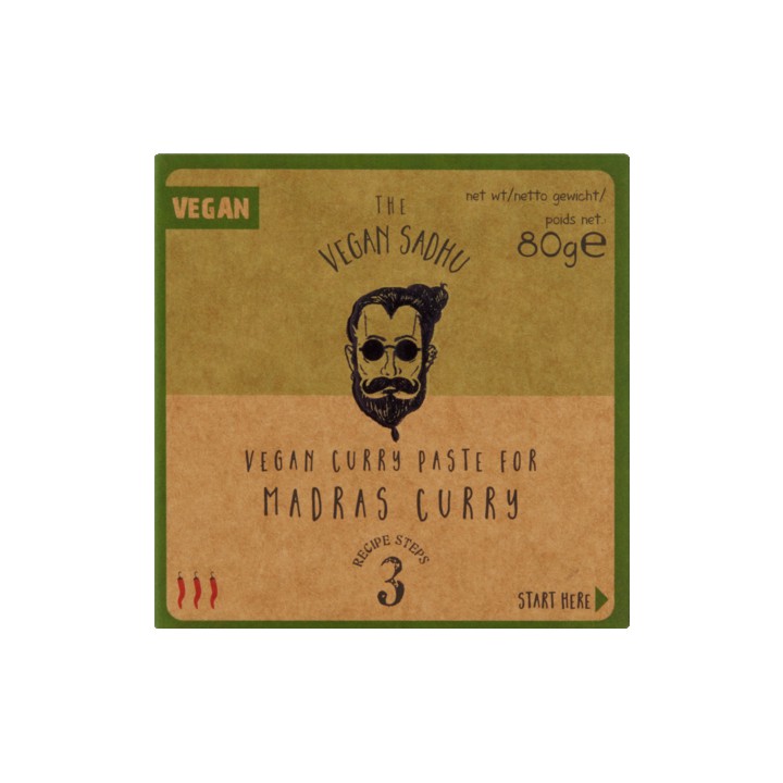 The Vegan Sadhu Vegan Curry Pasta voor Madras Curry 80g