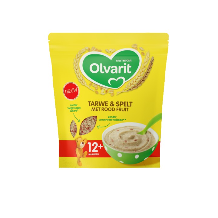 Olvarit Tarwe &amp;amp; Spelt met rood fruit 12+ Maanden 200g