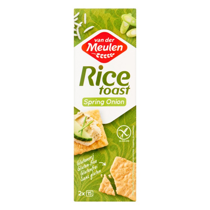 Van Der Meulen Rice Toast Spring Onion 2 x 15 Stuks 65g