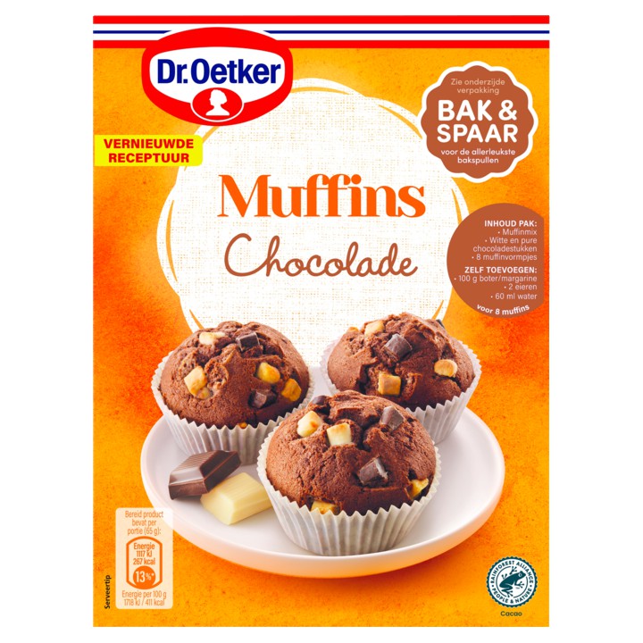 Dr. Oetker Muffins chocolade bakmix 345g