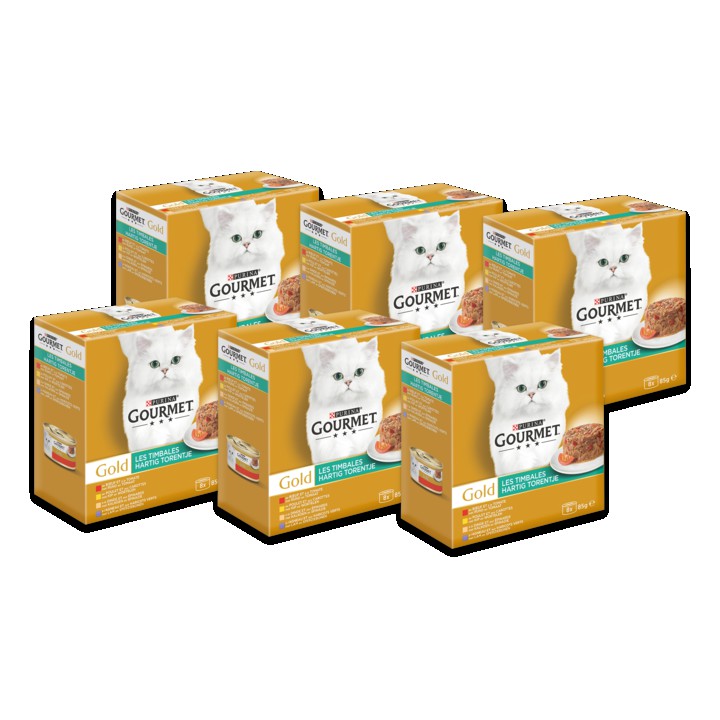 Gourmet Gold Hartig Torentje o.a. met Rund en Tomaat Kattenvoer Nat 48 x 85g