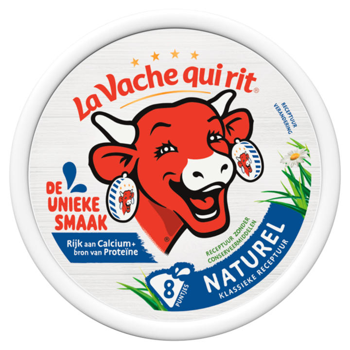 La Vache qui rit Smeerkaas 40+ Naturel 8 puntjes 120g