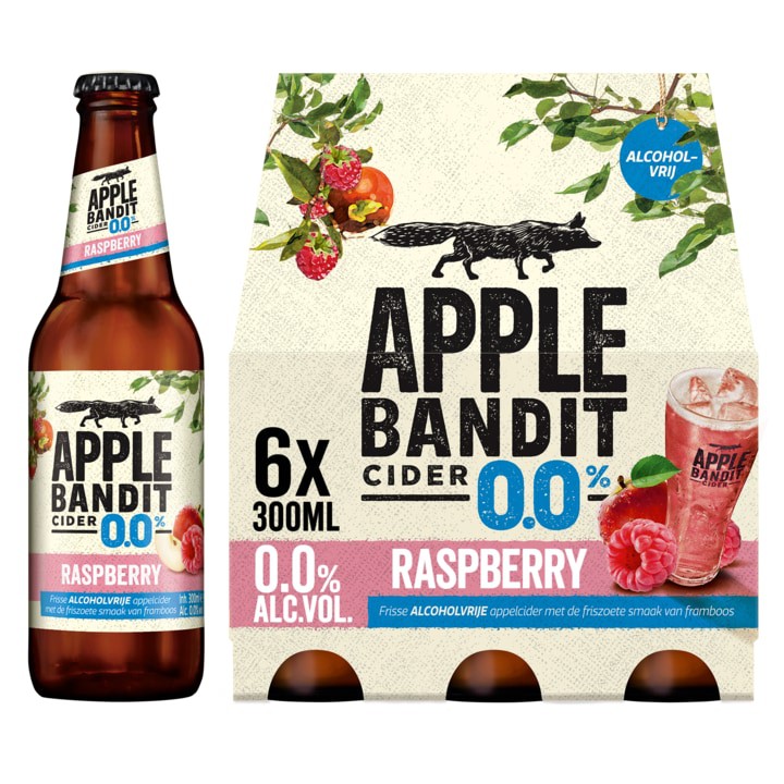 Apple Bandit Raspberry 0.0 Cider Fles 6 x 300ml