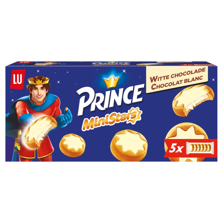 LU Prince MiniStars Koekjes met Witte Chocolade 5 x 6 Stuks 187g