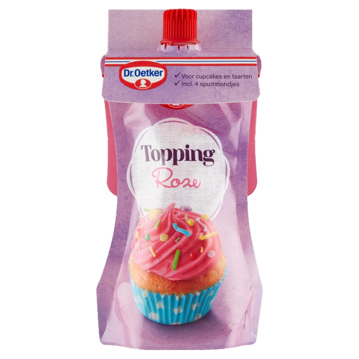 Dr. Oetker Topping Roze&amp;nbsp;Cupcake Taart versiering 140g