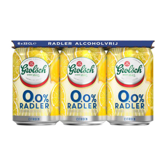 Grolsch Radler Citroen 0.0% Alcoholvrij Bier 6-pack Blik - 6 x 33 cl