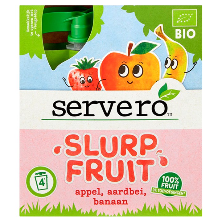 Servero Slurpfruit Appel, Aardbei, Banaan