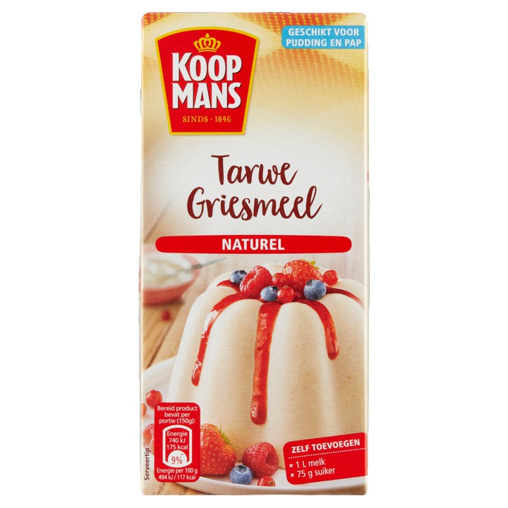 Koopmans Tarwegriesmeel Naturel 500g