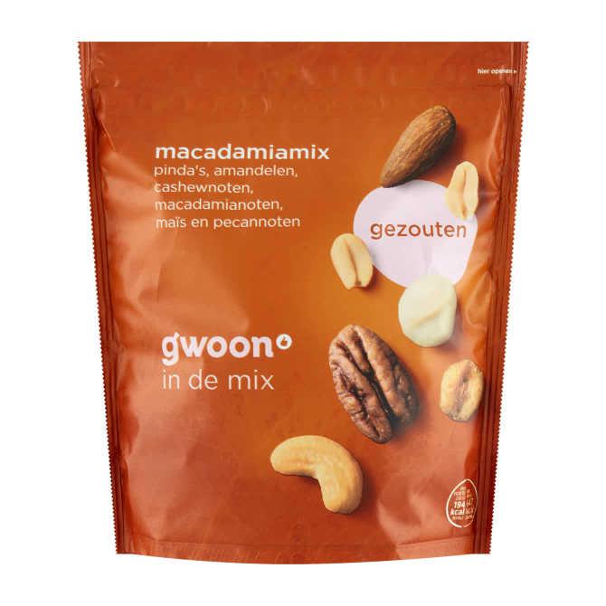 g'woon Macadamiamix gezouten