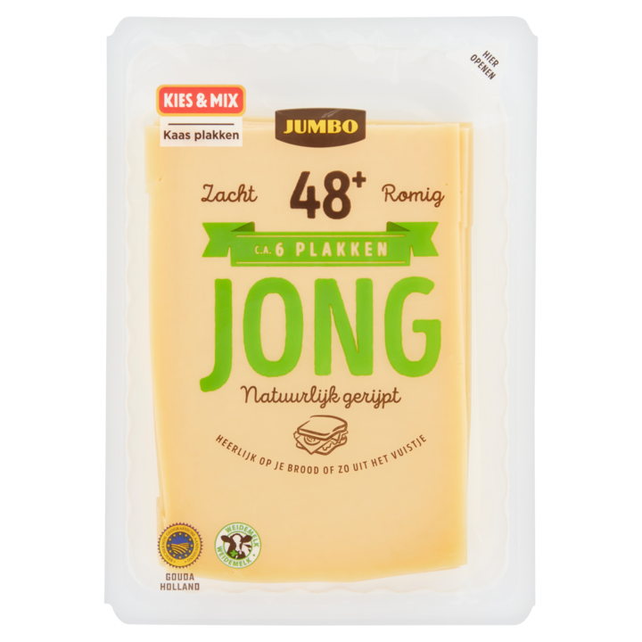 Jumbo Jonge Kaas 48+ Plakken 190g