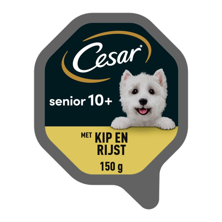 Cesar 10+ Senior Maaltijdkuipje - Kip &amp;amp; Rijst in Gelei - Hondenvoer - 150g