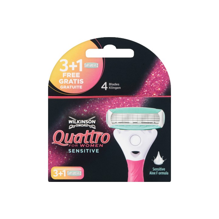 Wilkinson Sword Quattro for Women Sensitive Aloe Formula 4 Stuks